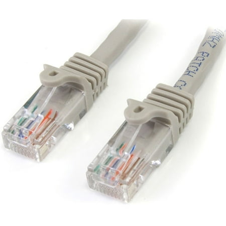- StarTech 15 ft Gray Snagless Cat5e UTP Patch Cable 45PATCH15GR