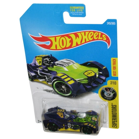 Hot Wheels Experimotors 7/10 (2015) Purple & Green Turbot Toy Car 245/365