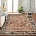 thumbnail image 6 of Tzou Vintage Washable Area Rugs 9x12ft, Distressed Non-Slip Floral Throw Rug for Bedroom, Living Room – Soft, Low Pile, 6 of 9