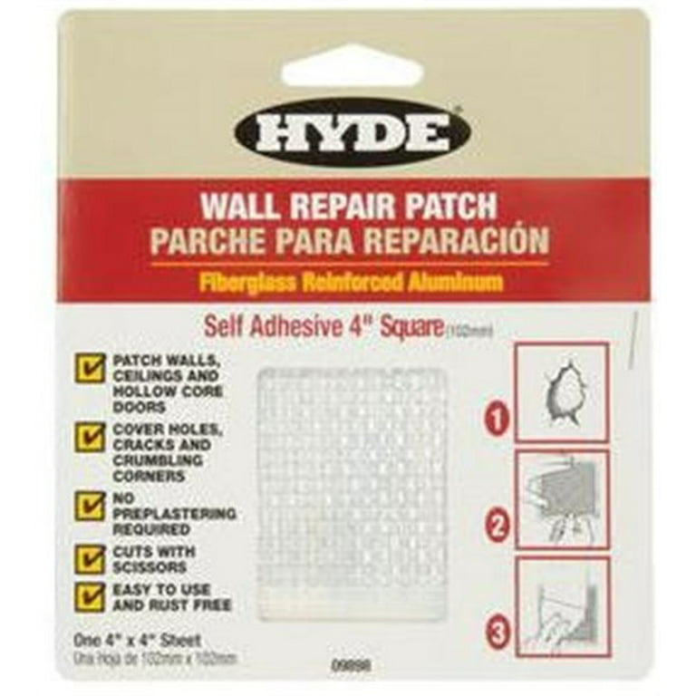 Hyde 09903 Wall Patch,4 x 4 In,Aluminum/Fiberglass