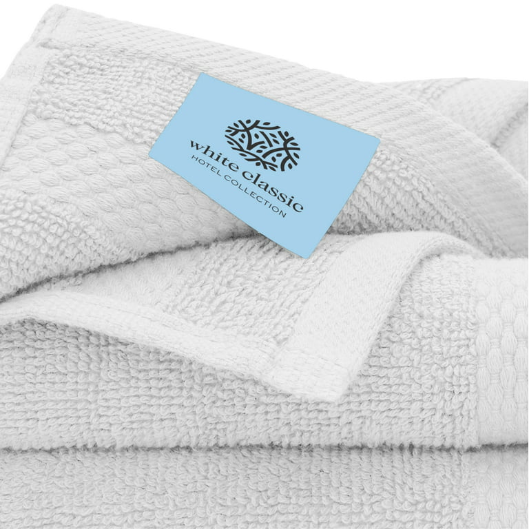 White Classic Luxury White Bath Towel Set - Hotel Soft Cotton 2/Bath 2/Hand  4/Wash - 8 Piece 