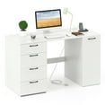 thumbnail image 1 of Costway 53" Computer Desk with Power Outlets Large Executive Desk with 4 Storage Drawers White, 1 of 10