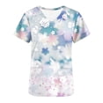 thumbnail image 4 of EGNMCR Scrub for Women Fashion Casual Flower Printing Short Sleeve V Neck Pocket Nurse Uniform Workwear Blouse Tops Spring Summer Sale, 4 of 4