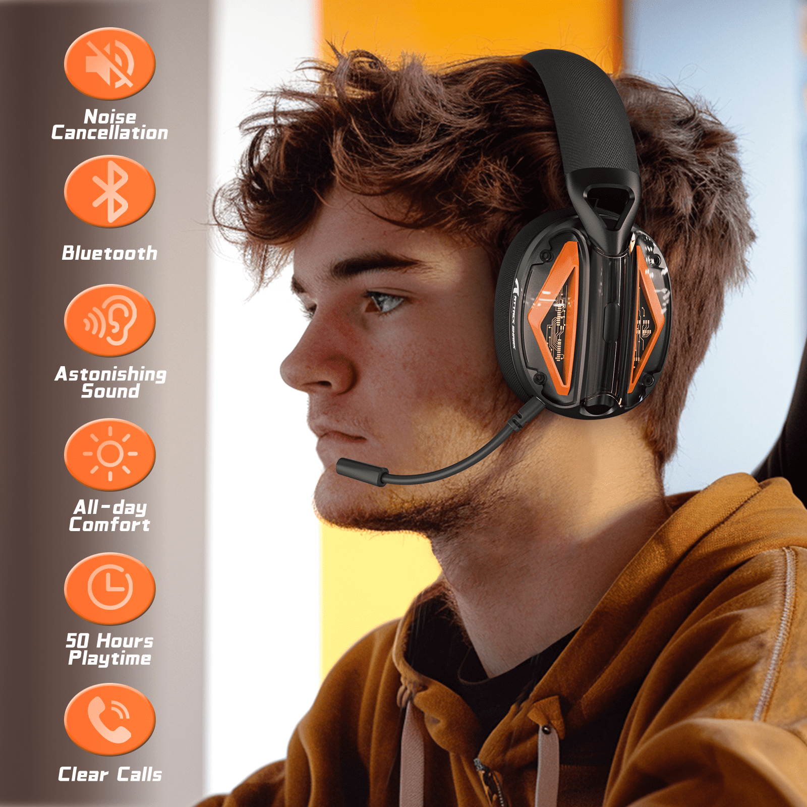 ATTACK SHARK L60 Ultra-Light Tri-Mode Gaming Headset Ultra-Light Tri-Mode Wireless Gaming Headset for PC/PS4/Xbox Black