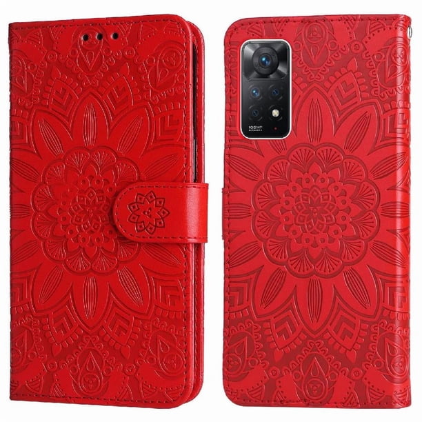 Funda tipo cartera GANGXUN para Xiaomi Redmi Note 11 Pro 4G/5G , diseño girasol, cuero PU, soporte, cierre magnético, tarjetero