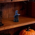 thumbnail image 5 of SeekLGT Halloween Decorations Resin Black and White Cat Figurine, Cute Halloween Desk Decor with Witch Hat, Moon and Pumpkin Statue for Tabletop, Shelf, Mantel, Office, Cake Decoration, 1 pc, 5 of 8