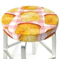 thumbnail image 3 of Bingfone Tasty Toasts Padded Round Bar Stool Cover Cushion with Elastic Fabric Round Chair Seat - Tasty Toasts, 3 of 7