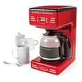 thumbnail image 2 of Nostalgia Cafetière Programmable Rétro 12 Tasses avec Affichage LED, Rouge, 2 of 7