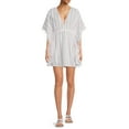thumbnail image 2 of Time and Tru Women's and Women's Plus Metallic Striped Caftan Cover-Up, 2 of 5