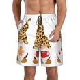 thumbnail image 1 of Fotbe Christmas Gnomes In Leopard Trajes de Baño Estampados para Hombre, Shorts de Verano de Secado Rápido, Ropa de Playa, Bañadores-Small, 1 of 6