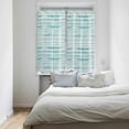 thumbnail image 4 of Teal Striped Kitchen Curtains 63 Inch Length, Farmhouse Curtains & Drapes, Watercolor Teal White Stripes Rod Pocket Window Curtains for Living Room/Bedroom/Bathroom, 42" x 63", 2 Panels, 4 of 5