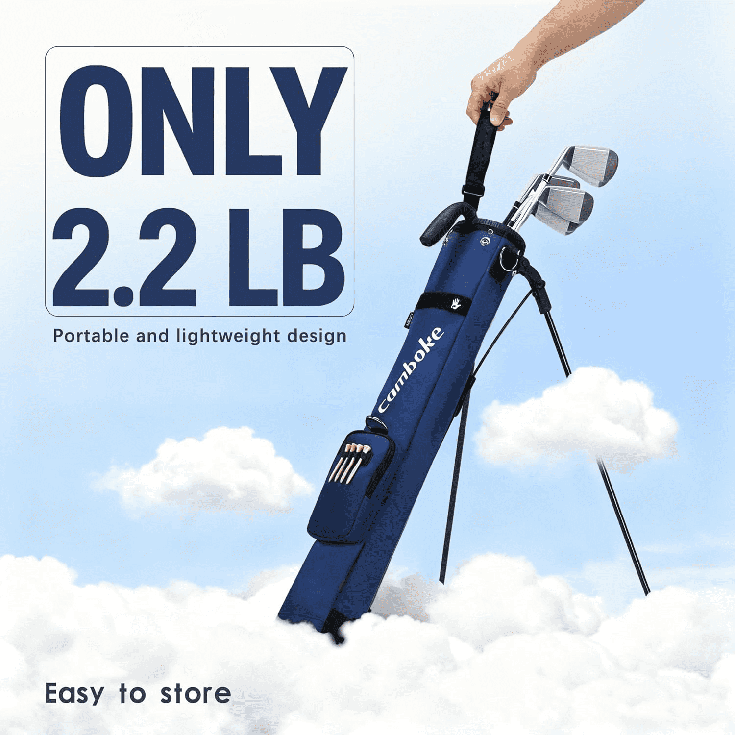 Lightweight Golf Stand Bag with Padded Strap - Portable 2-Way Divider  Weekend Golf Bag for Driving Range - Golf Carry Bag with Retractable Legs & Pocket - Durable Practice Bag for Men Women