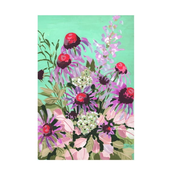 Trademark Fine Art Ania Zwara Echinacea Red And Pink Canvas Wall Art