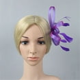 thumbnail image 3 of Fascinators Hat Flower Mesh Ribbons Feathers on a Headband Tea Party Headwear, 3 of 5