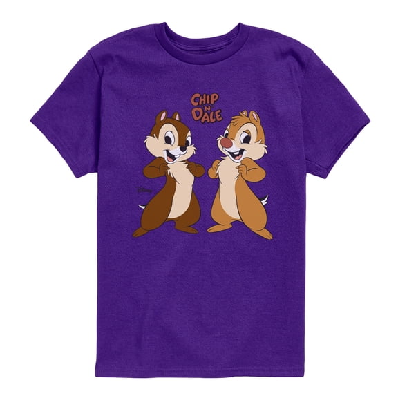 Chip N' Dale Rescue Rangers - Chip Dale Smiles - Youth Boys Short Sleeve Graphic T-Shirt
