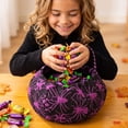 thumbnail image 5 of CRAGRSI Spiderweb Halloween Bags Candy Bags for Kids Halloween Party Favors 6.3 x 5.1 Inch Black, 5 of 7