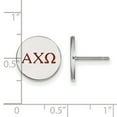 thumbnail image 2 of Solid 925 Sterling Silver Official Alpha Chi Omega Enameled Post Studs Earrings 12mm, 2 of 3