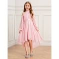thumbnail image 2 of Zaldita Kids High Low Hem Flower Girls Dress Off Shoulder Wedding Birthday Party Dress Proms Ball Gown Pink 14, 2 of 7