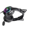 thumbnail image 3 of Auriculares Onikuma con sonido estéreo, iluminación RGB, reducción de ruido, auriculares para juegos con cable, 3,5 mm, negro, oreja de animal Inevent EL002606-03B, 3 of 7