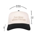 thumbnail image 2 of Helii Women Men Unisex Two Tone Mesh Trucker Cap Embroidered Baseball Hat I Am Nicer When I Am Tan Adjustable Snapback Summer Breathable Lightweight Outdoor Beach Sun Protection Hat, 2 of 4