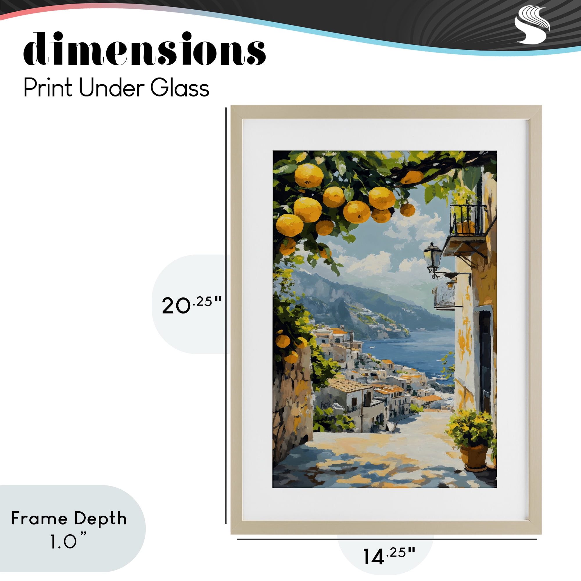 Stupell Industries Lemon Tree Overlooking Coast Birch Framed Print Under Glass, design by Creative Studio