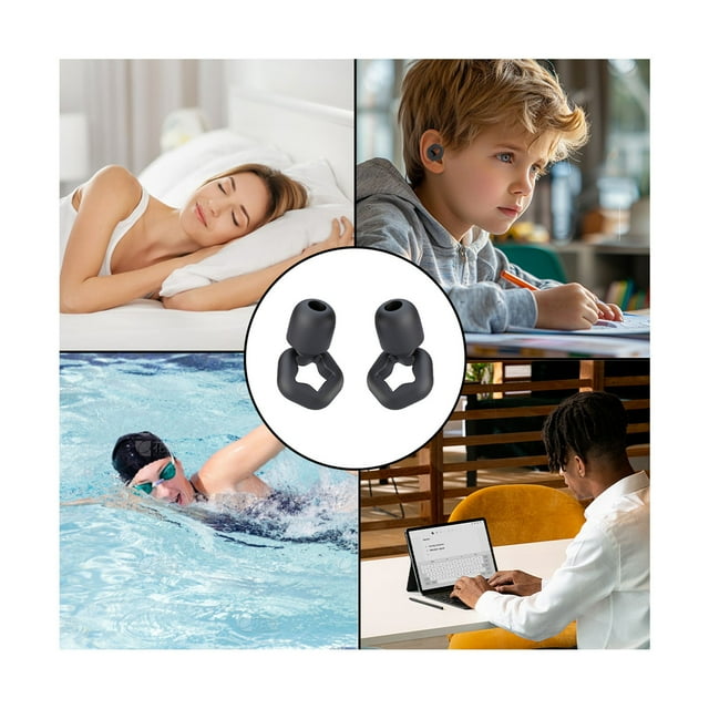 JWshufel Bouchons d'Oreilles Réutilisables Ultra Doux à Réduction de Bruit pour le Sommeil et l'Étude avec Protection Auditive Isolation Sonore Relaxante Comprend 3 Tailles Plus 3 Étuis de Rangement pour Voyage et Travail