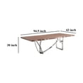 thumbnail image 5 of Ady Dining Table, 43x95 Walnut Top, Modern Chrome Steel Abstract Base, 5 of 6