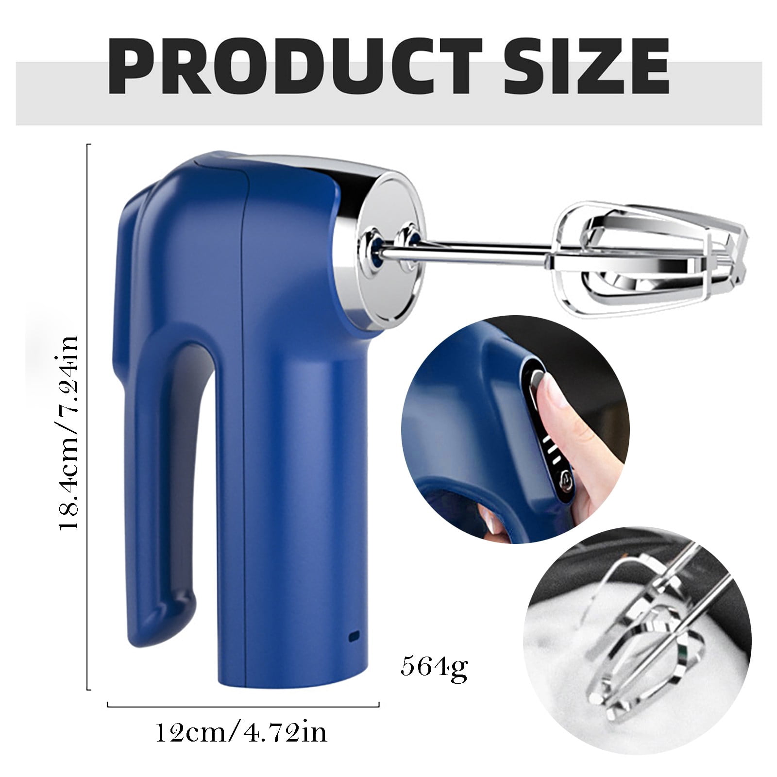Powerful Hand Mixer, 3-Speed Hand Held Mixer for Baking, Lightweight Stainless Hand , Kitchen Mixer for , Cookies, 1 Pcs, 7.2x4.72"