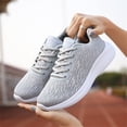 thumbnail image 6 of NOKIO Women'S Lace-Up Athletic Footwear Women'S Casual Athletic Shoes Women'S Stylish Gym Sneakers Fashion Summer And Autumn Women Sneakers Flying Woven Mesh Lace Up Solid Color Lightweight Casual, 6 of 9