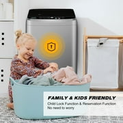 Kcpolre Portable Washing Machine 17.8 lbs Full-Automatic Compact Washer Machine for Apartment, 10 Wash Program Small Portable Washer for Dorm, Apartment, Home, Grey