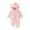 Pink, variant on AherBiu Baby Girl Onesie Long Sleeve Fleece Warm Newborn Bodysuits Winter Zip up Comfy Newborn Clothes