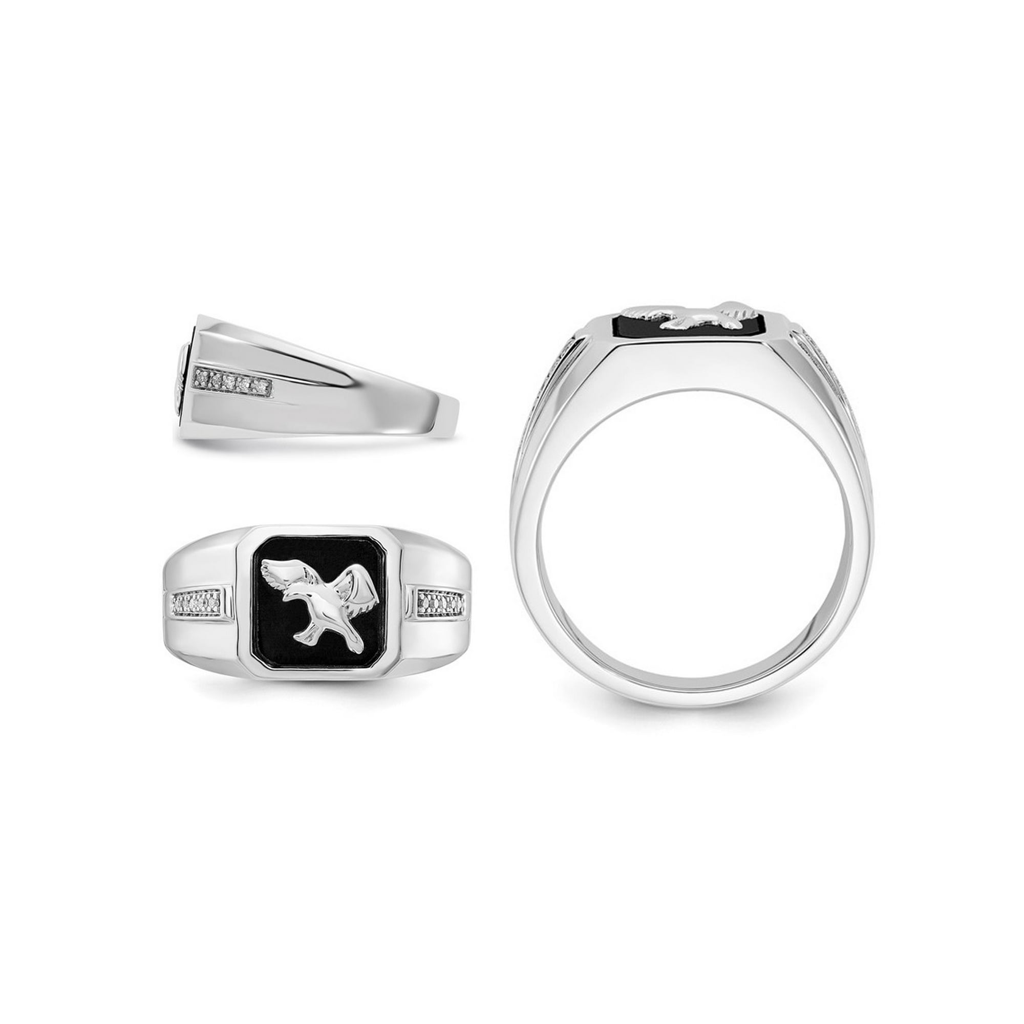 Black onyx eagle ring hot sale