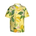 thumbnail image 2 of Uemuo Lemon Printed Regular Fit Short Sleeve Casual Hawaiian Shirt for Men,Aloha shirt,Tropical shirt,Floral print shirt,Vacation Beach shirt-XX-Large, 2 of 9