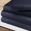 Superior 400-Thread Count Egyptian Cotton Deep Pocket Sheet Set Of 3 Pieces, Twin, Navy Blue