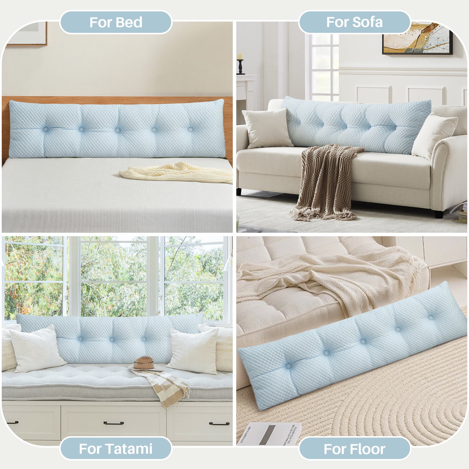 Lovote Comfort Wedge Headboard Pillow - Plush Supportive Backrest for Reading & Relaxing