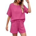 thumbnail image 2 of Summer Women's Casual Suit Tops And Shorts Fashion Two-Piece Set, 2 of 7