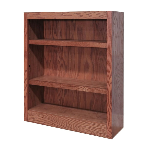 Concepts in Wood 3 Shelf Wood Bookcase, 36 inch Tall Oak Finish