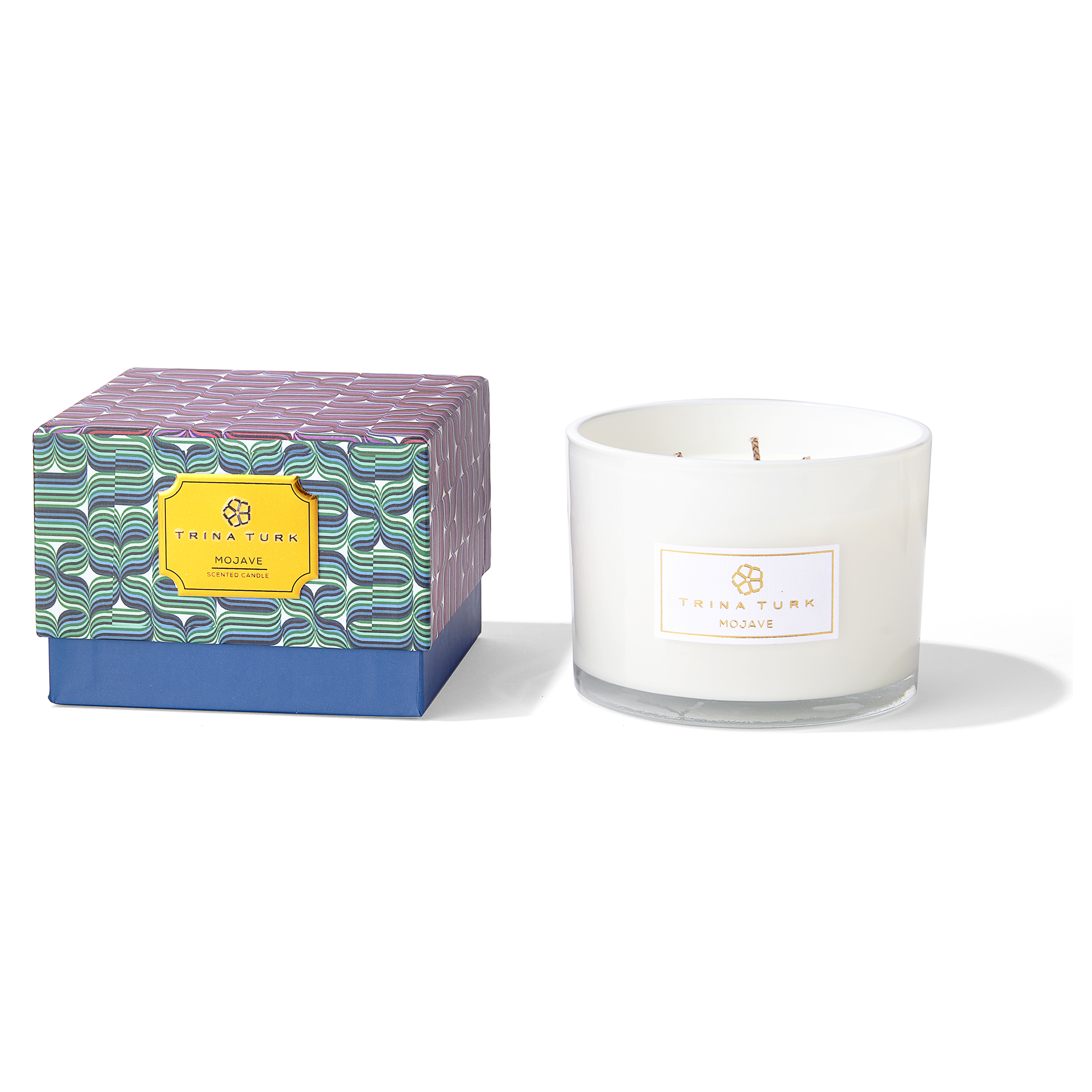 Trina Turk 3 Wick Mojave Scented Candle with Glass Jar Cotton Wick