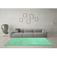 thumbnail image 3 of Ahgly Company Machine Washable Indoor Rectangle Solid Turquoise Blue Modern Area Rugs, 7' x 10', 3 of 4