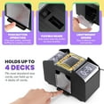 thumbnail image 3 of LEEYNEER Card Shuffler 4 Deck Automatic  USB-Power & Battery-Operated Electric Shuffler Machine  Playing Card Shuffler  Poker  Home Card Games, 3 of 8