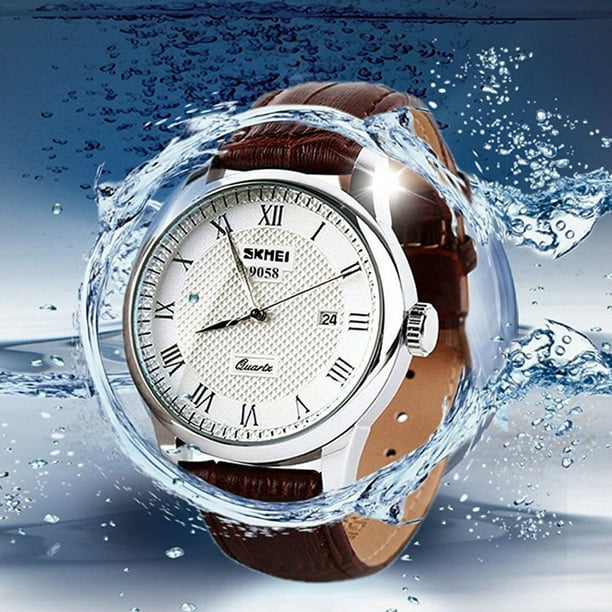 Reloj de pulsera vintage para hombre reloj de negocios correa de cuero resistente al agua para viaje de negocios Hugtrwg Para estrenar Walmart en linea
