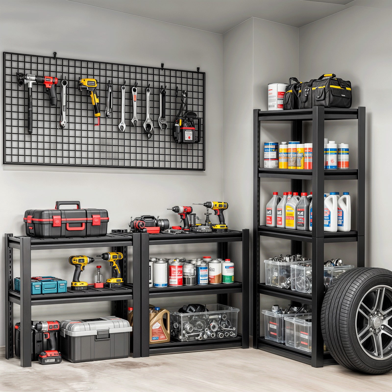 Magshion Heavy Duty 5-Shelf Storage Shelves, Wide Metal Shelving Unit Organizer for Garage, Kitchen, Basement, 72" H x 35.5" W