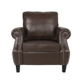 thumbnail image 5 of GDF Studio Burkehaven Contemporary Faux Leather Club Chair with Nailhead Trim, Dark Brown, 5 of 8