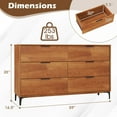 thumbnail image 3 of Gymax 6-Drawer Double Dresser w/ Interlock System Metal Support Legs Anti-tipping Kit, 3 of 10