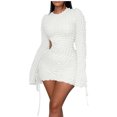 thumbnail image 2 of Njagoc3 Womens Long Sleeve Mock Neck Bodycon Midi Dress, Solid Color, Casual Daily & Office Outfit, 2 of 6