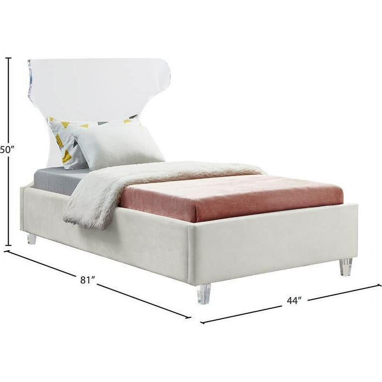 Meridian Furniture Ghost Velvet Twin Bed Meridian Furniture Ghost Velvet Twin Bed