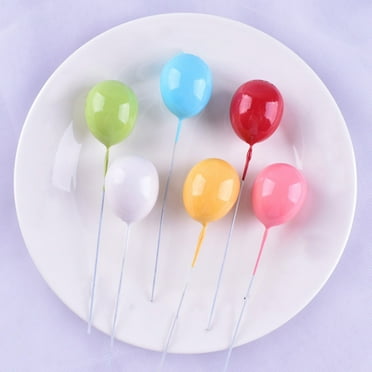 OUNONA 18pcs Colorful Balloon Cupcake Toppers Cake Picks Birthday Cake Decoration