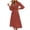 Red, variant on Herrnalise Summer Dresses for Women 2024 Trendy A-line Pleated Long Sleeve Lady Women Midi Swing Casual Dresses Crew Neck High Waist Smocked Tiered Midi Long Dress Beige