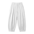 thumbnail image 6 of felwors Barrel Pants Women Cotton Palazzo High Waisted Balloon Pants Summer Casual Beach Boho Wide Leg Baggy Trousers White for Size XXL, 6 of 6