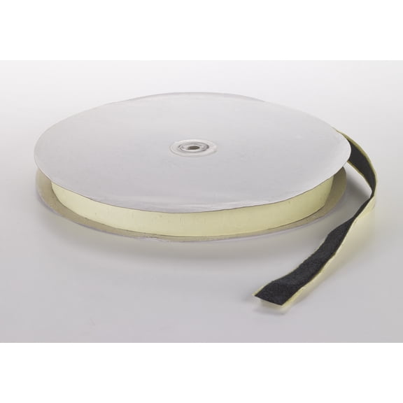 Pressure Sensitive Adhesive Coin Loop Fastener, 7/8" Diameter x 25 yds Length, Black